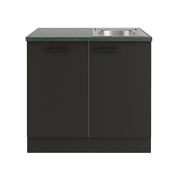 OPTIFIT Madrid420 Küchen-Spülenschrank-Set Anthrazit Matt günstig online kaufen