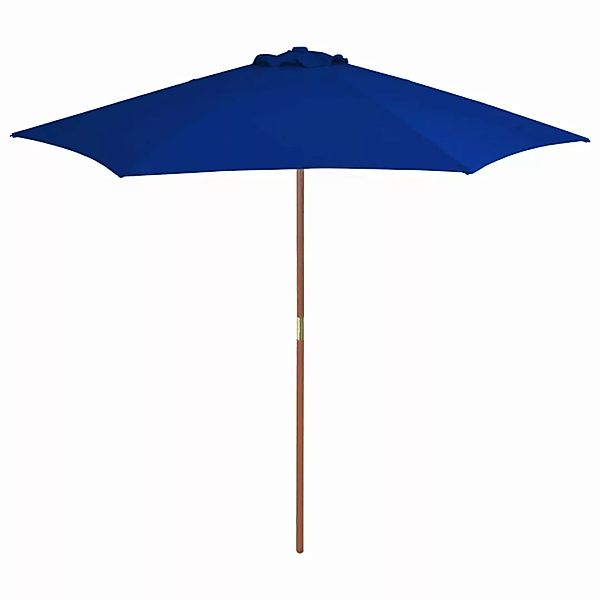 Sonnenschirm Mit Holzmast Blau 270 Cm günstig online kaufen