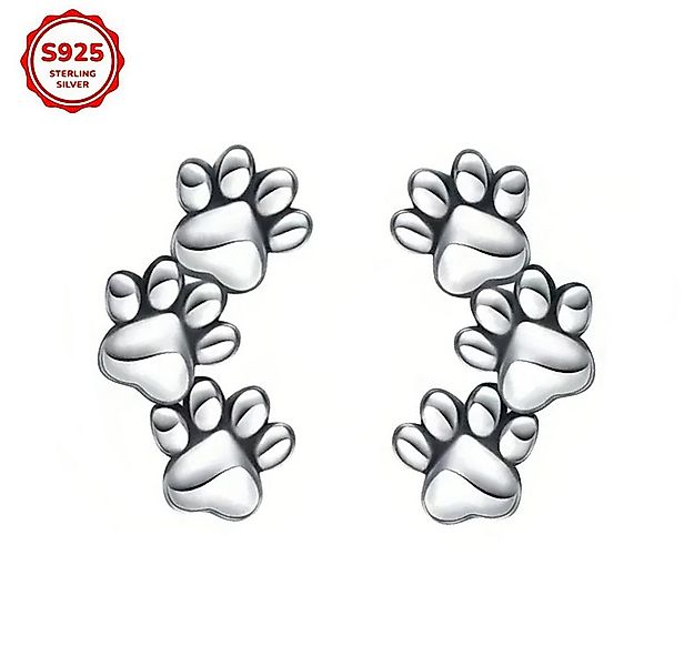 Taffstyle Paar Ohrstecker Hundepfoten Ohrstecker Damen Schmuck Ohrringe 925 günstig online kaufen