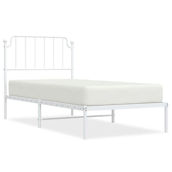 vidaXL Bettgestell mit Kopfteil Metall Weiß 90x190 cm 373928 günstig online kaufen