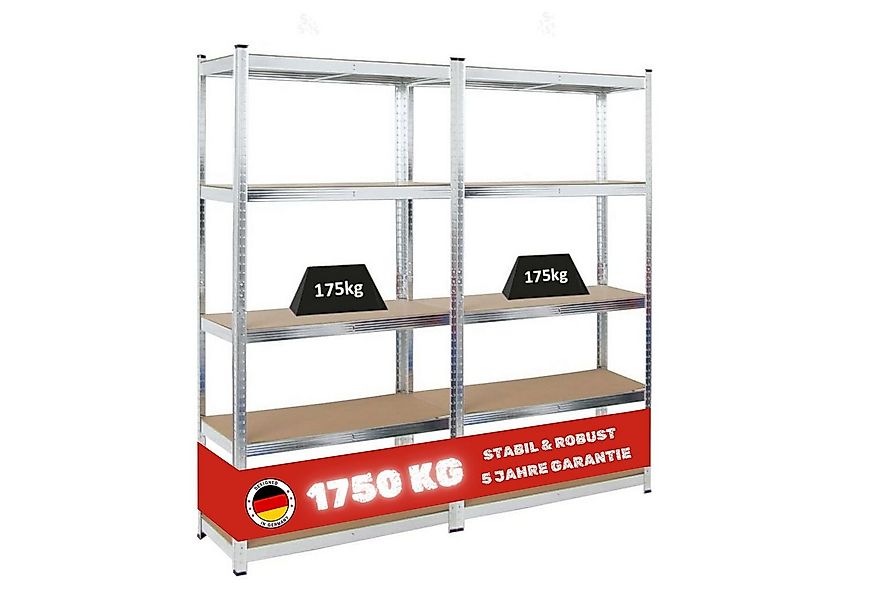 PROREGAL® Schwerlastregal MegaDeal 2x Kellerregal GORILLA 180x90x40cm Fachl günstig online kaufen