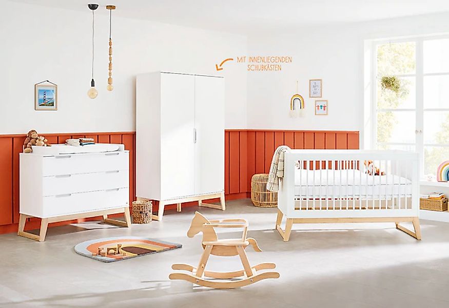 Pinolino® Babyzimmer-Komplettset »Bridge«, (Set, 3 tlg., Kinderbett, Schran günstig online kaufen