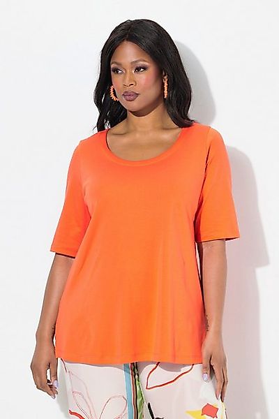 Ulla Popken T-Shirt T-Shirt A-Linie Rundhals günstig online kaufen