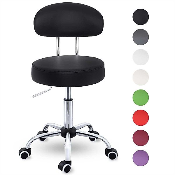 TRESKO Drehhocker Rollhocker mit Lehne, Arbeitshocker günstig online kaufen