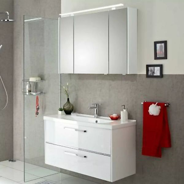 Lomadox Badezimmer-Waschplatz FES-3050-66 Unterschrank in Hochglanz weiß mi günstig online kaufen