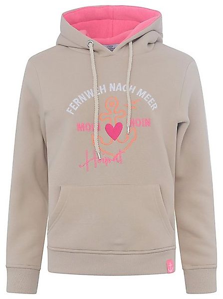 Zwillingsherz Hoodie "Fernweh nach Meer" mit maritimer Stickerei, Känguruta günstig online kaufen