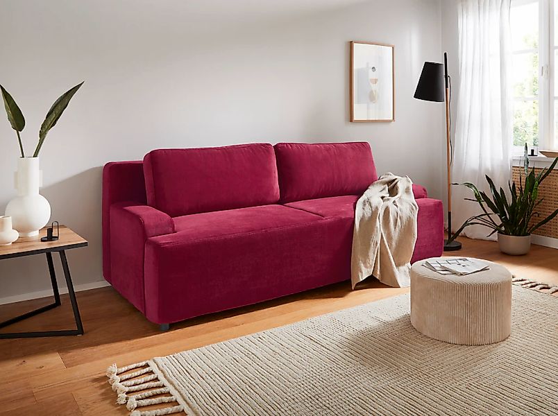 Home affaire Schlafsofa "Halbschlaf" mit Bettfunktion und Bettkasten günstig online kaufen