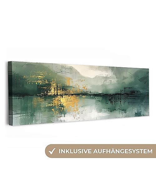 OneMillionCanvasses® Leinwandbild Panorama Grün - Modern günstig online kaufen