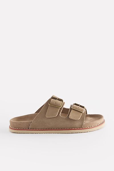 Next Veloursledersandalen mit zwei Schnallen Pantolette günstig online kaufen