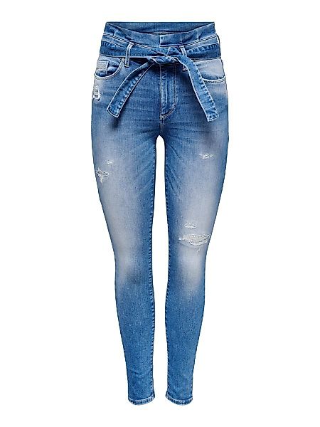 ONLY Petite Onlhush Belted High Waist Jeans Damen Blau günstig online kaufen