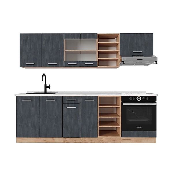 Vicco Winkelküche R-Line, Artisan Eiche/Weiß, 227 günstig online kaufen