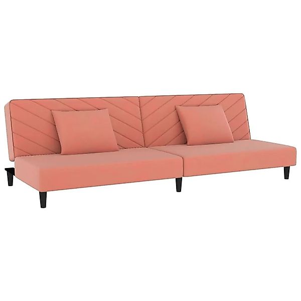 vidaXL Schlafsofa 2-Sitzer mit 2 Kissen Rosa Samt 375913 günstig online kaufen