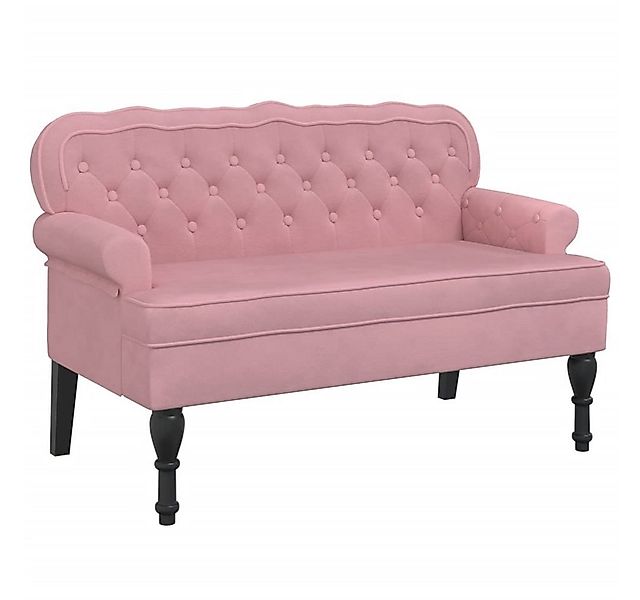 vidaXL Sitzbank Sitzbank mit Rückenlehne Rosa 119,5x64,5x75 cm Samt günstig online kaufen