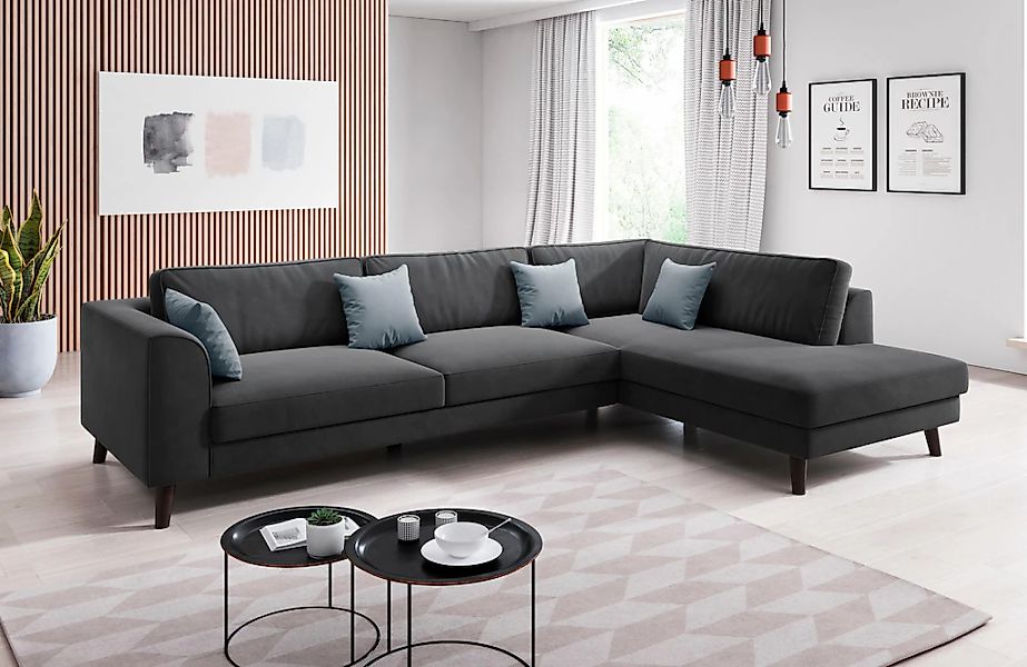 Home affaire Ecksofa "Laurentia, L-Form" mit 4 Zierkissen, Ottomane links o günstig online kaufen