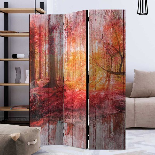 Herbstmotiv Paravent in Bunt Leinwand Füllung günstig online kaufen