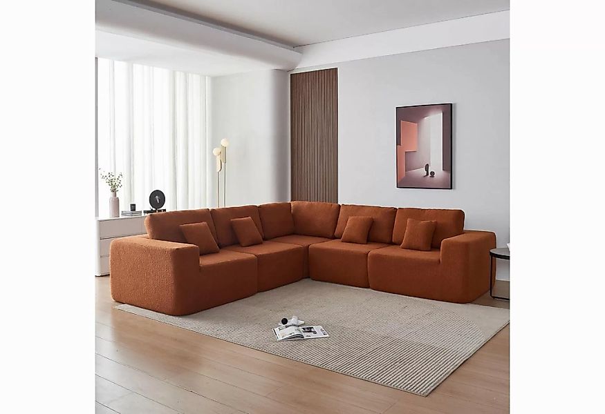 MODFU Ecksofa 5-Sitzer Sofa, Polstersofa, Sofa 5 Teile, übergroßes Ecksofa günstig online kaufen