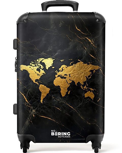 NoBoringSuitcases.com© Hartschalen-Trolley Weltkarte - Gold - Marmor 67 cm günstig online kaufen