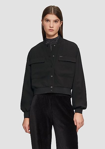 QS Langarmbluse Bluse Verkürzte Blusenjacke im Blousonstyle günstig online kaufen