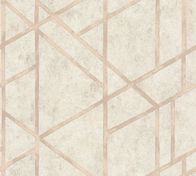 Bricoflor Art Déco Tapete Creme Gold Elegante Vliestapete Geometrisch für S günstig online kaufen