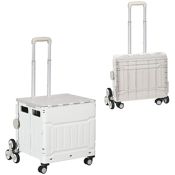 HOMCOM Einkaufstrolley Klappbar Einkaufswagen mit Verstellbarem günstig online kaufen