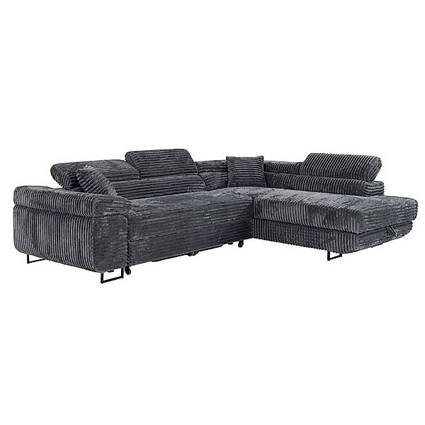 M-Punkt24 Ecksofa MIAMI TILIA, Cordstoff Grau Anthrazit, Ottomane rechts od günstig online kaufen