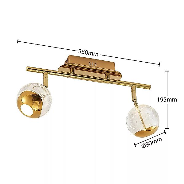 Lucande Kilio LED-Deckenstrahler, 2-flammig, gold günstig online kaufen