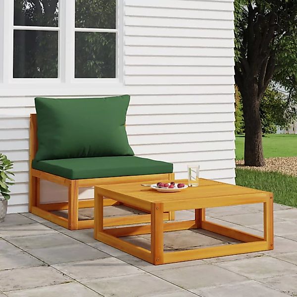 vidaXL Sofaelement 2-tlg. Garten-Sofa-Set mit Kissen günstig online kaufen