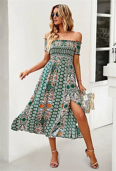 RUZU UG Dirndl Kleid, One-Shoulder-Schlitzrock, sexy Kleid (1-tlg) günstig online kaufen