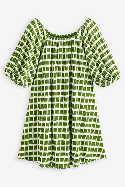 Next Sommerkleid Plissiertes Minikleid mit kurzen Puffärmeln (1-tlg) günstig online kaufen