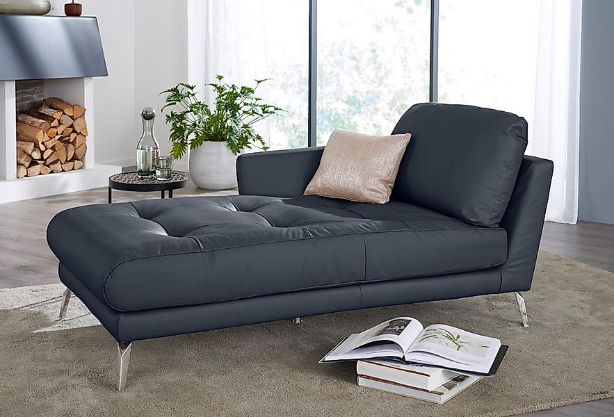 W.SCHILLIG Chaiselongue "softy", mit dekorativer Heftung im Sitz, Füße Chro günstig online kaufen