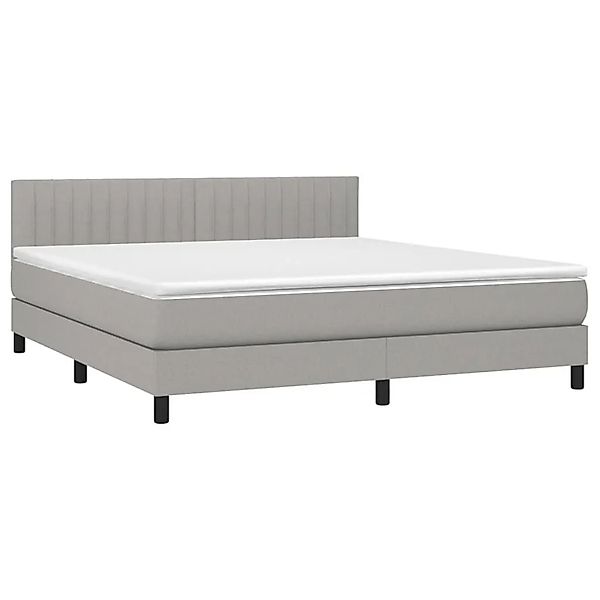 vidaXL Boxspringbett mit Matratze & LED Hellgrau 160x200 cm Stoff 3133325 günstig online kaufen