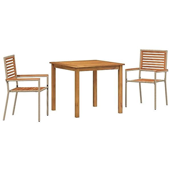 vidaXL Garten Essgruppe 3-Tlg Beige Poly Rattan 3365513 günstig online kaufen