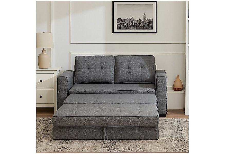 HTI-Living 2-Sitzer Zweisitzer mit Schlaffunktion Hellgrau Azaria, Stück 1 günstig online kaufen