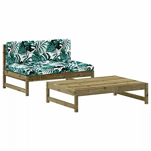 vidaXL 2-tlg Garten-Lounge-Set mit Kissen Imprägniertes Kiefernholz Modell günstig online kaufen