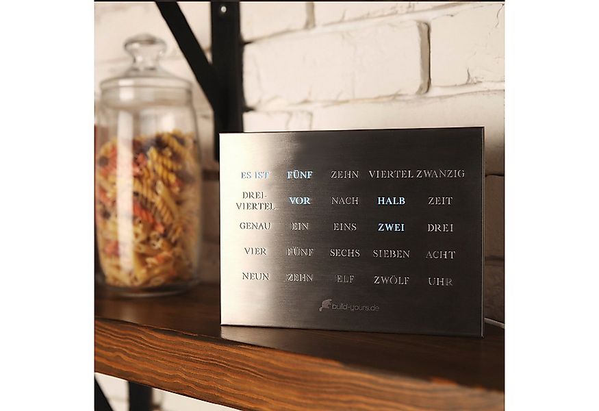 build-yours.de Tischuhr BoxClock Edelstahl - Die Wortuhr für den Schreibtis günstig online kaufen