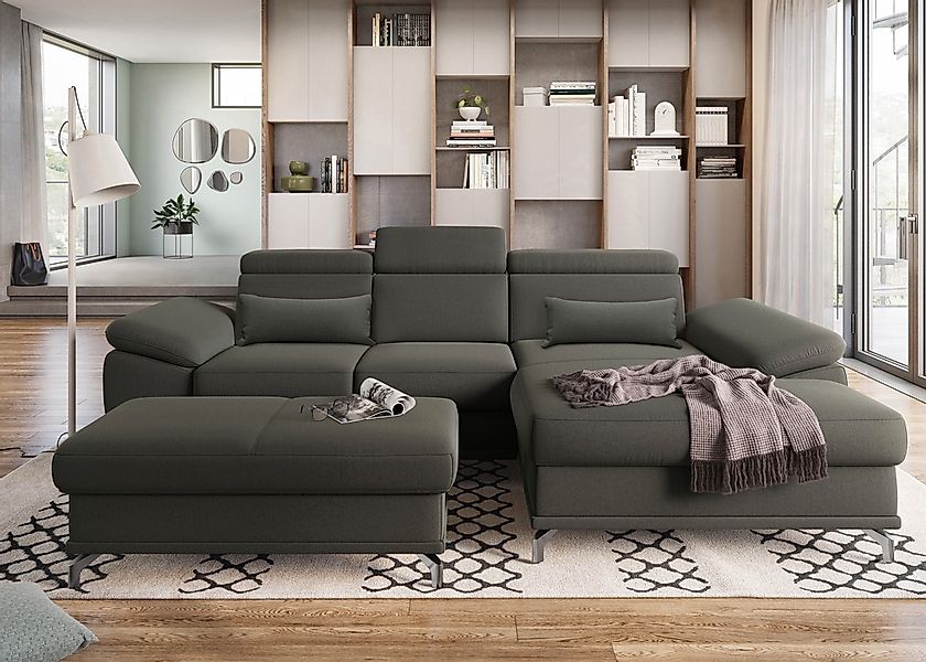 sit&more Ecksofa "Cabrio L-Form, B: 295 cm, mit Sitztiefen-, Arm- & Kopftei günstig online kaufen