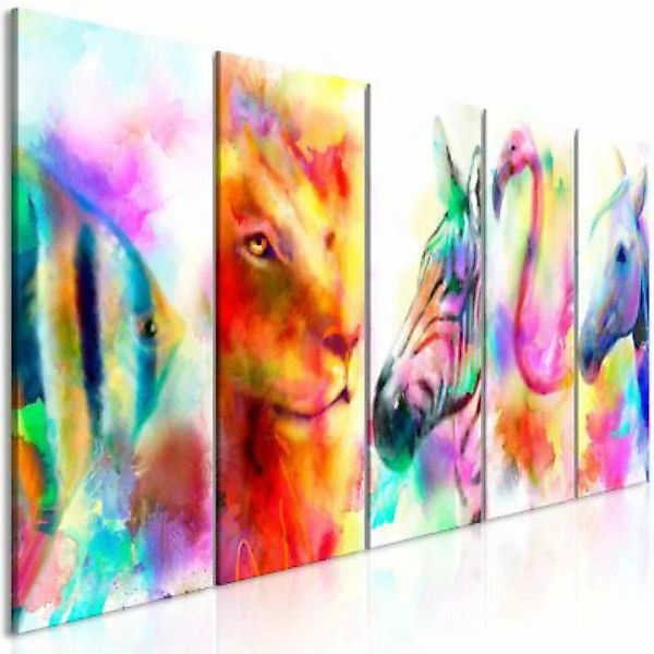artgeist Wandbild Rainbow Watercolours (5 Parts) Narrow mehrfarbig Gr. 200 günstig online kaufen