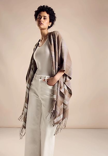 STREET ONE Strickponcho, mit Karo Muster günstig online kaufen