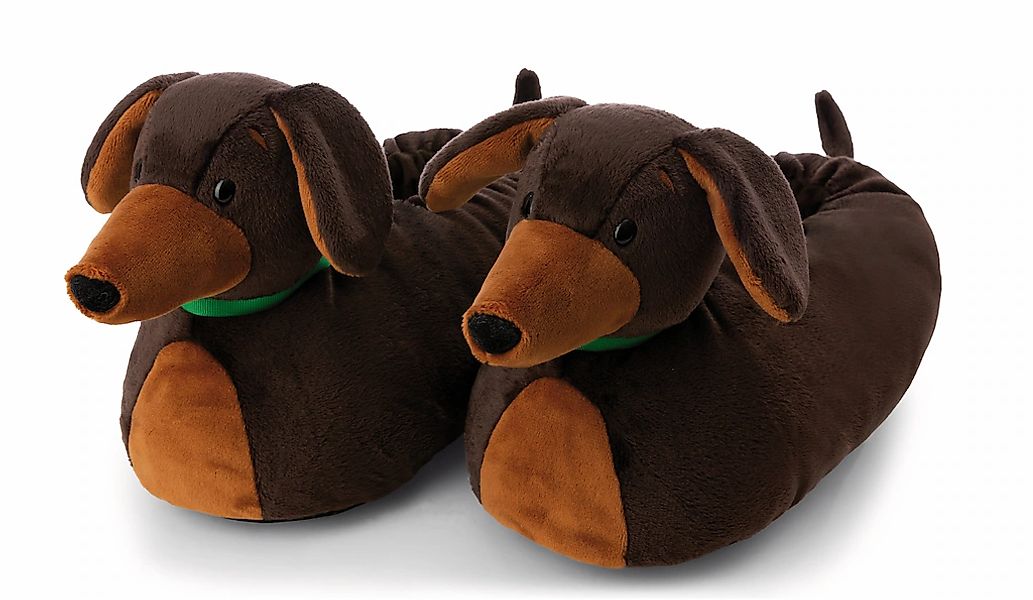 Nici Plüsch Hausschuhe "Nici Green Dackel", Motiv Hausschuh für Liebhaber günstig online kaufen