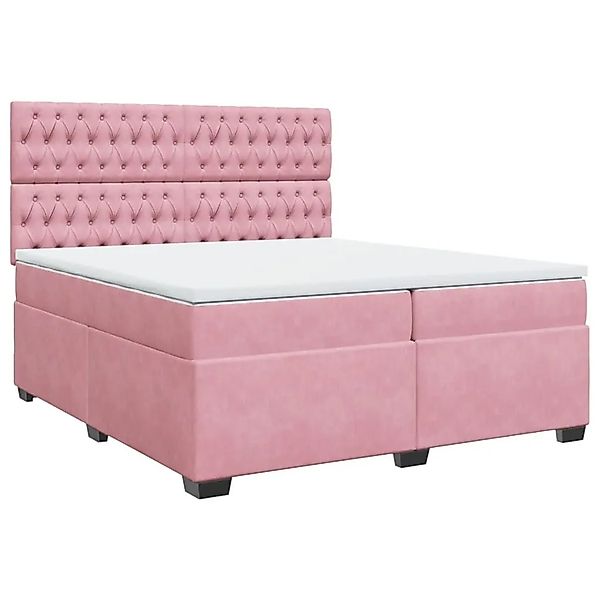 vidaXL Boxspringbett mit Matratze Rosa 200x200 cm Samt 3293313 günstig online kaufen