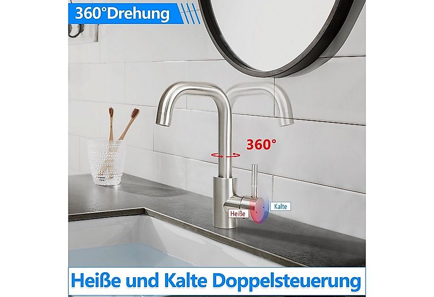 ZMH Waschtischarmatur Wasserhahn Bad Ausziehbar brause Mischbatterie Schwar günstig online kaufen