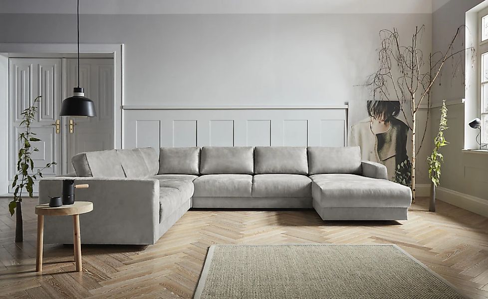 Home affaire Wohnlandschaft "Hobro U-Form" in 3 Bezugsqualitäten in vielen günstig online kaufen