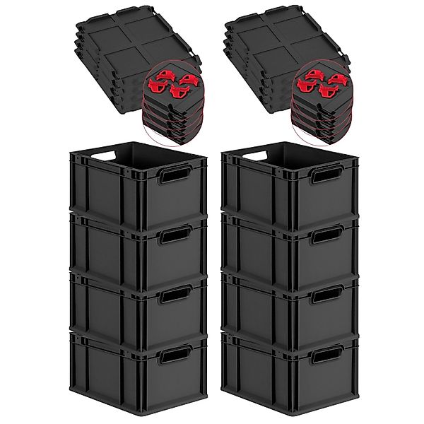PROREGAL SuperSparSet 8x Eurobox Nextgen Grip Mit Auflagedeckel Und Roten V günstig online kaufen