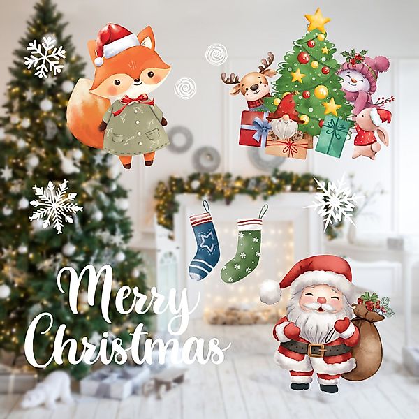 Nordstern Fensterbild Weihnachtsdeko für Innen, Statisch haftende Winter Fe günstig online kaufen