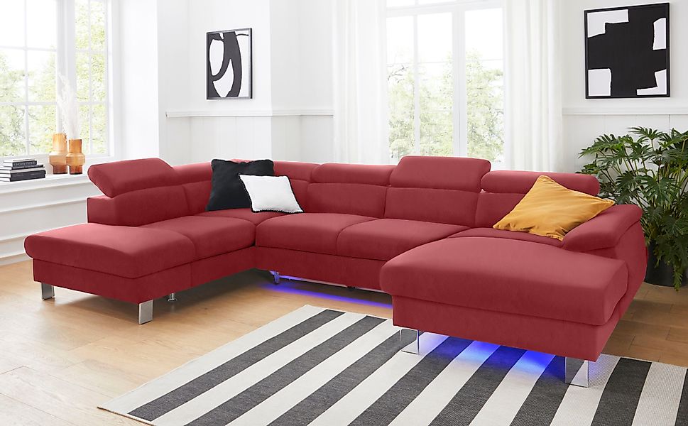 COTTA Wohnlandschaft "Komaris U-Form, B: 320 cm" mit Kopfteilverstellung, o günstig online kaufen