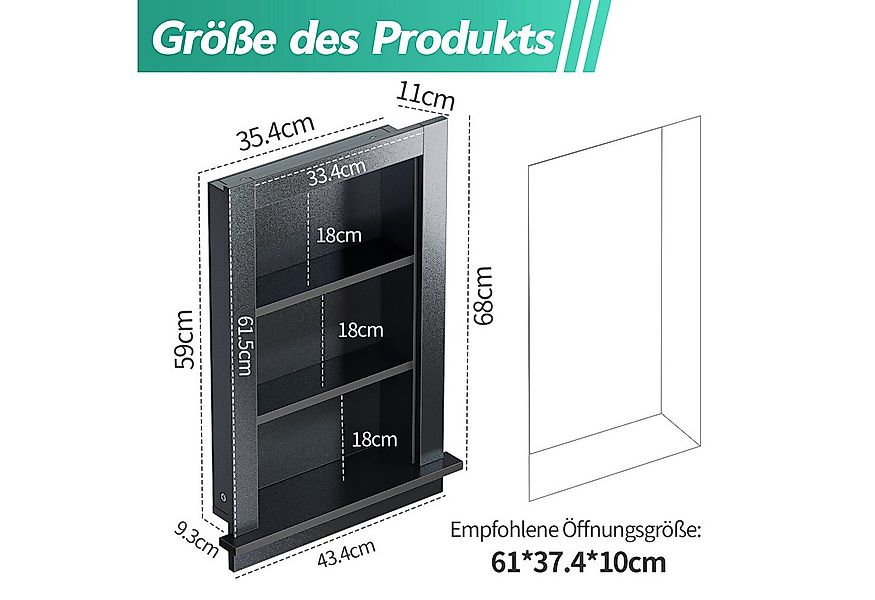 TWSOUL Duschwand Wandnische Duschnische mit Rahmen Wandregal wasserdichte, günstig online kaufen