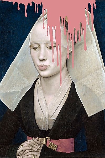 queence Acrylglasbild »Nonne mit Farbklecks« Bilder von Frauen   Formen   F günstig online kaufen