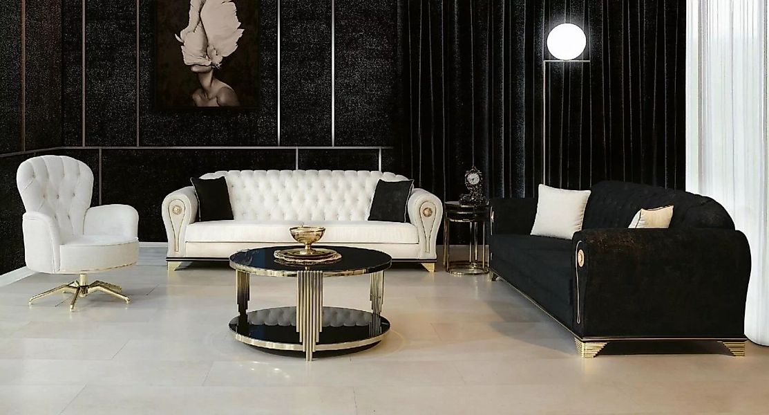 JVmoebel Sofa, Luxus Chesterfield Sofagarnitur 3+3+1 Couch Sofa Polster Möb günstig online kaufen