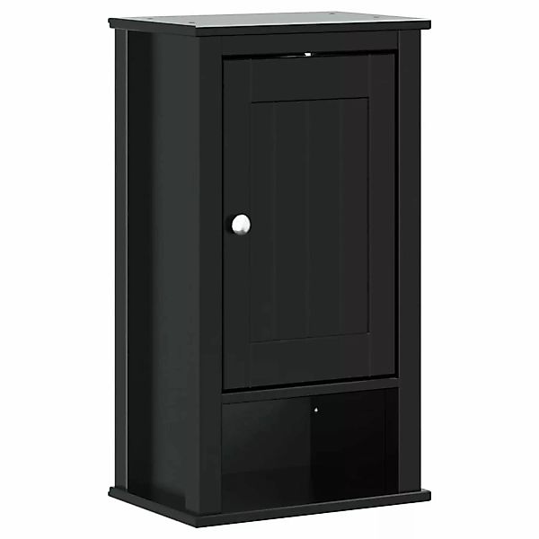 vidaXL Bad-Wandschrank BERG Schwarz 40x27x71,5 cm Massivholz Kiefer günstig online kaufen