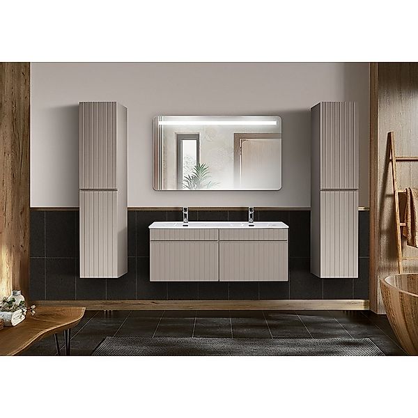 Lomadox Badmöbel-Set IRAKLIO-56-CASHMERE, (Spar-Set, 4-St), Kaschmir, günstig online kaufen